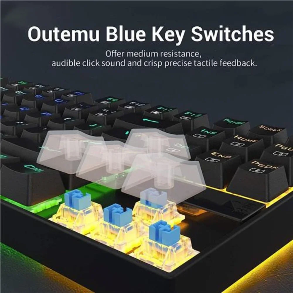 RGB-BA Mechanical Gaming Keyboard and Mouse Combo Wired RGB LED Backlit 60%
